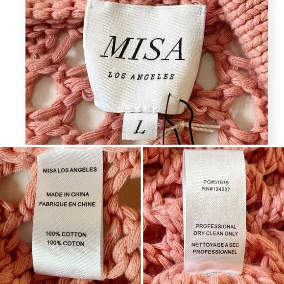 Misa Pink‎ Crochet Hoodie Sweater, Shamani Hoodie, Size  L, New with tag - Picture 5 of 12